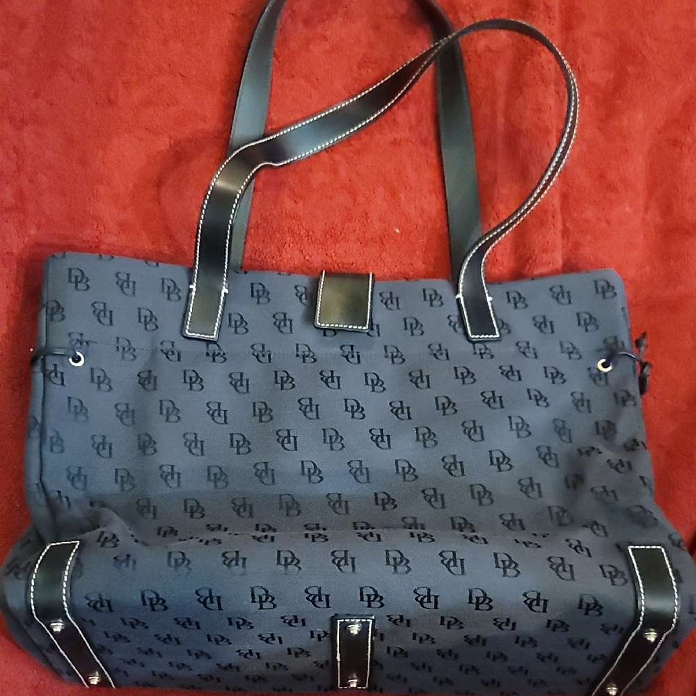 Dooney And Bourke Black Tote Bag with Leather Trim and Roomy Design